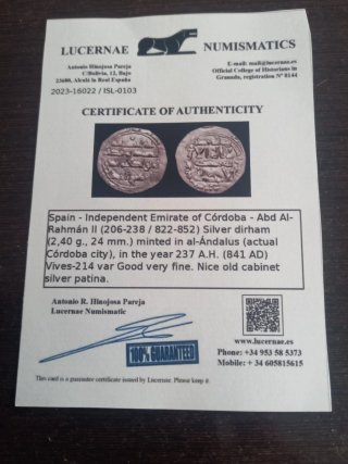 Dirham plata Emirato Córdoba 237 H