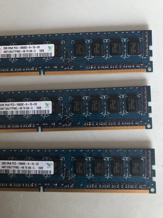 3 modulos 2GB 2Rx8 PC3 10600 9 10 E0 memoria ram