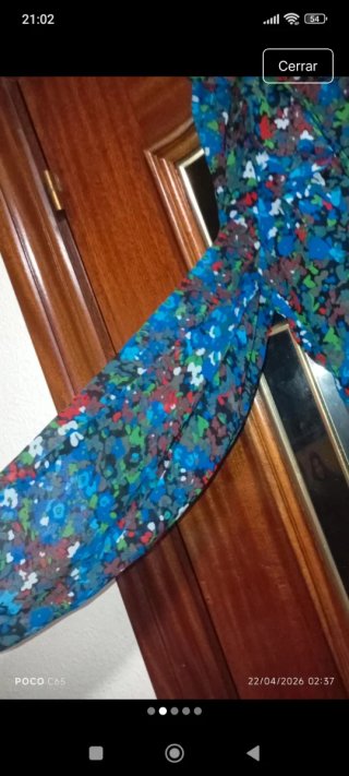 Vestido corto manga larga estampado