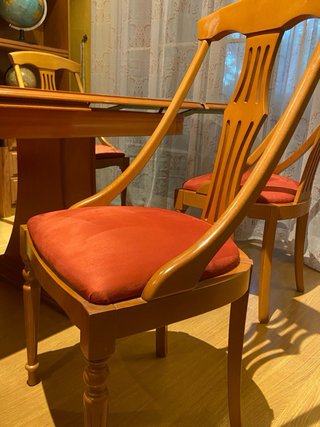 Conjunto mesa salón y centro madera