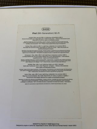 Apple iPad 9ª Gen Plata/Gris Espacial