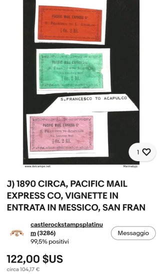 Stati Uniti Rari Francobolli Pacific Mail Express