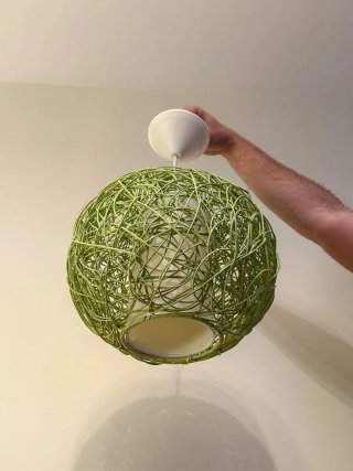 Lámpara Ratán Verde 30cm Leroy Merlin
