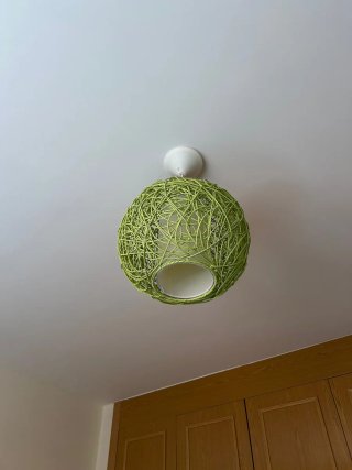 Lámpara Ratán Verde 30cm Leroy Merlin