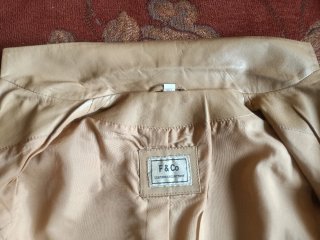 Chaqueta de piel  genuína beige