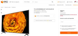 TV 65 LG con brazo extensible