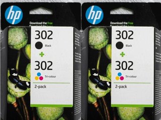 4 Cartuchos HP 302 Negro y Tricolor