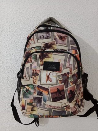 Mochila Totto con estampado de fotos