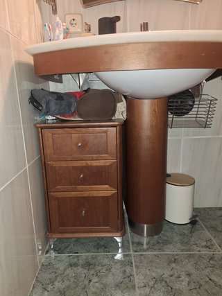 Mueble baño completo con lavabo, mueble aux. Y gri