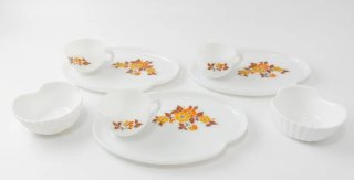 Set stoviglie floreale in vetro