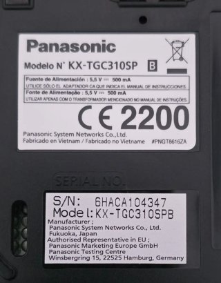 Teléfono Inalámbrico Panasonic Negro