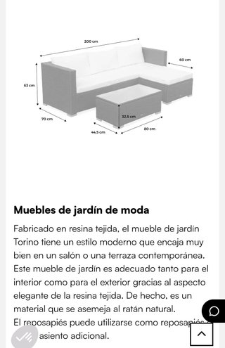 Muebles de exterior en perfecto estado