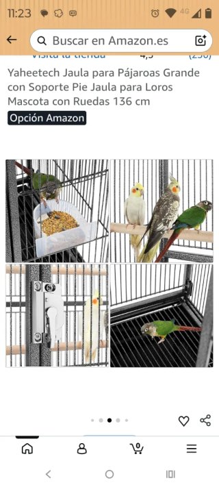 Jaula para pájaros grande gris