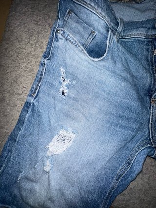 Bermudas Antony Morato Azules Desgastadas