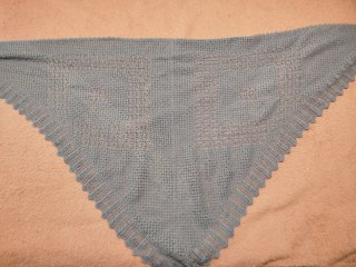 Toquilla ganchillo azul/gris