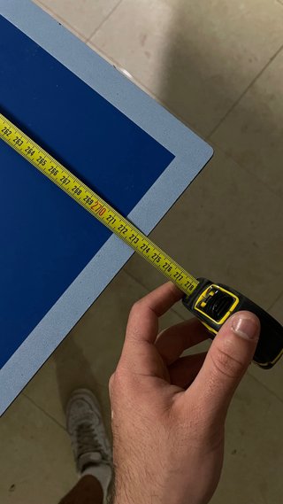 Mesa de ping pong azul del Decathlon