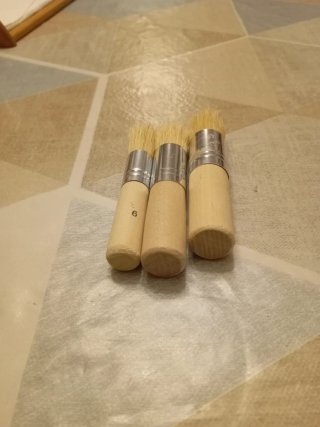 Juego 3 Pinceles Madera Manualidades