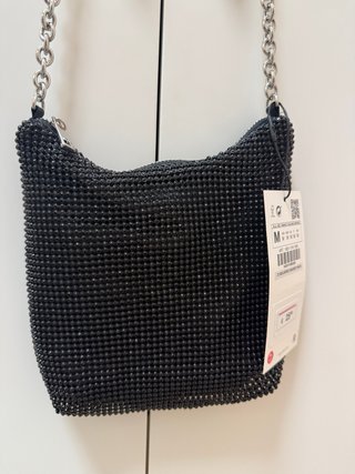 Bolso fiesta Zara malla brillos