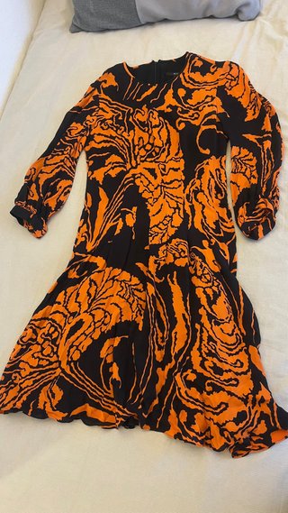 Abito Gucci Vintage Seta Arancione Nero