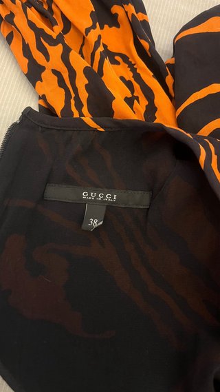 Abito Gucci Vintage Seta Arancione Nero