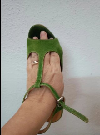 Sandali Bella lei verdi con tacco