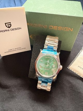 Reloj Pagani Design Verde y Plateado