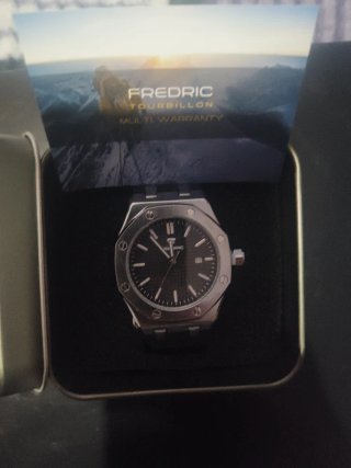 Reloj Deportivo Frederic Hombre Negro/Plata