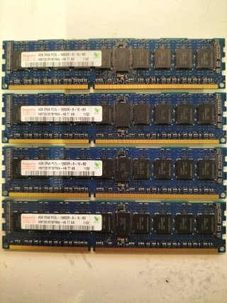 Lote 4x Hynix DDR3 4GB PC3L 10600R