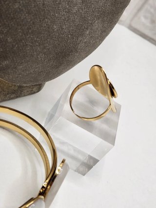 Conjunto Acero Quirúrgico Bañado en Oro