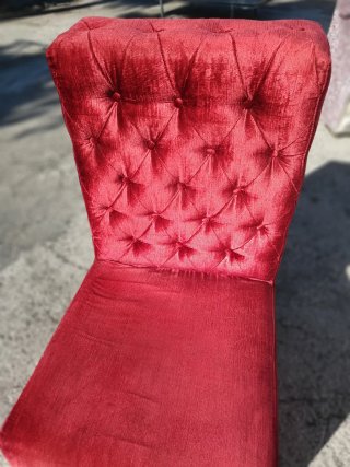 2 Sillones Capitoné Terciopelo Rojo y Dorado