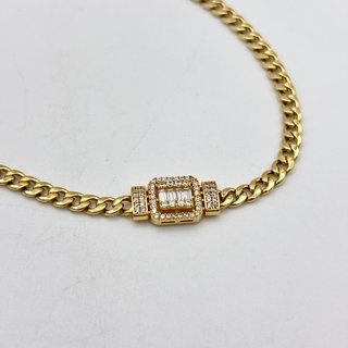 Pulsera de oro 18kt con circonitas