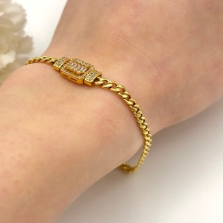 Pulsera de oro 18kt con circonitas