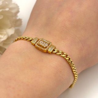 Pulsera de oro 18kt con circonitas