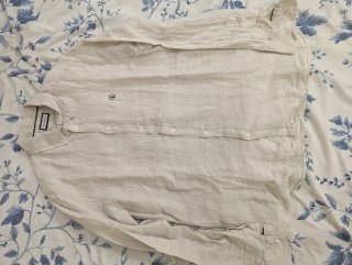 Camisa Lino El Ganso Beige Talla L Hombre