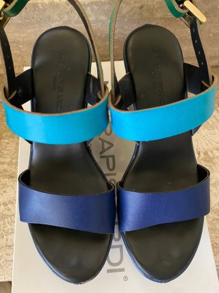 Sandali NR Rapisardi Blu/Verde Tg 37