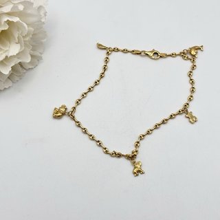 Tobillera pulsera de oro 18kt