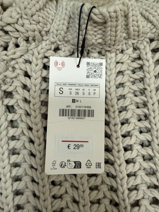 Top Zara punto grueso tiras laterales Talla S