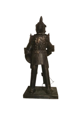 Statua scultura guerriero metallo vintage