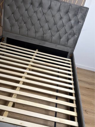 Cama 150x190 Gris Terciopelo