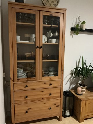 Vitrina de madera y cristal