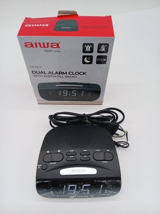 Aiwa CR-15: Radio Reloj Despertador, Pequeño, con función Snooze & Sleep, Despertador por Radio o Alarma