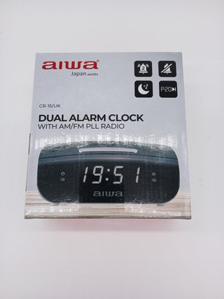 Aiwa CR-15: Radio Reloj Despertador, Pequeño, con función Snooze & Sleep, Despertador por Radio o Alarma