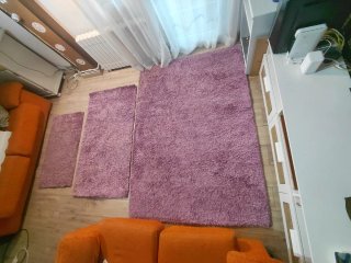 Alfombra pelo largo lila 60x110
