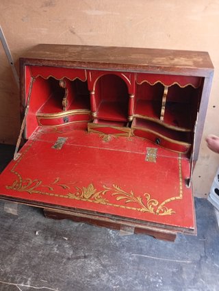 Bargueño Escritorio Vintage Madera Maciza