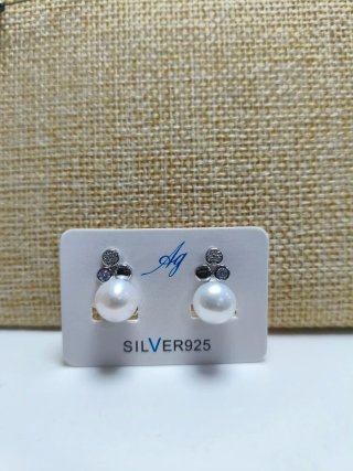Pendientes Plata Ley Perla Cultivada