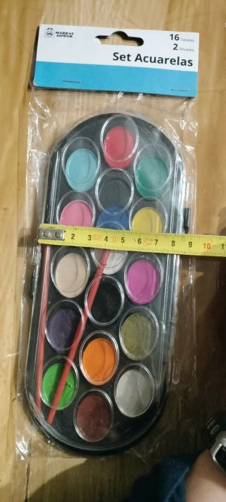 Set Acuarelas 16 Colores + 2 Pinceles