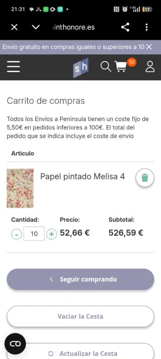 Papel pintado Grande 10.05m x 0.53m