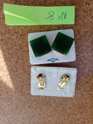 Pendientes Vintage dorado y Verde