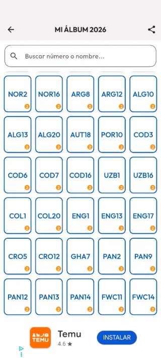 Álbum Cromos Mundial FIFA 2026 Panini