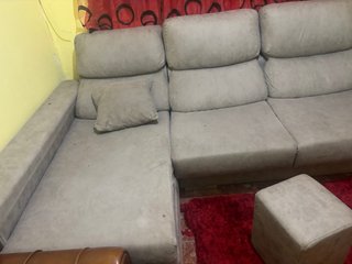 Sofá chaise longue beige